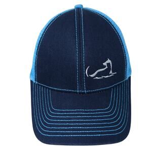Fox Strapback Baseball Cap Blue One Size Adjustable Embroidered Mesh Back Ha